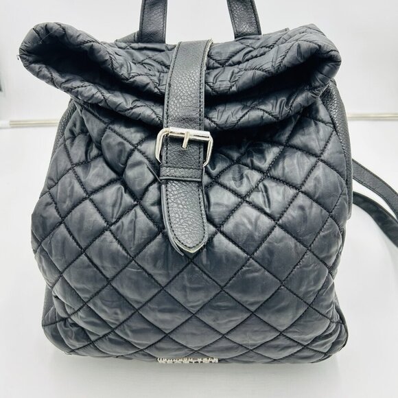 Kenneth Cole Reaction Women's Fold-Over Quilted Backpack Black - Picture 3 of 10